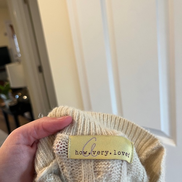 Lizard Thicket Cream Cable Knit Midi Dress - Picture 2 of 2